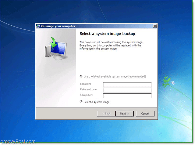 حدد لك نسخة احتياطية لنظام Windows 7