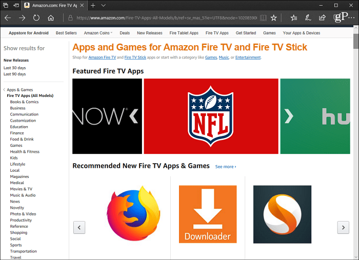 تطبيقات Fire TV Amazon Site
