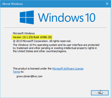 لا يزال المستخدمون يشغلون إصدار Windows 10 1511 حتى أكتوبر 2017 للترقية