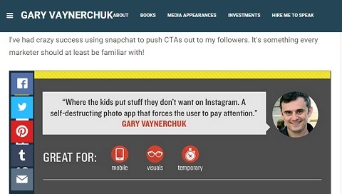 اقتبس غاري فاندرتشوك عن أهمية Snapchat