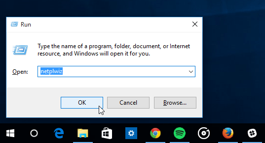 مربع حوار تشغيل Windows 10