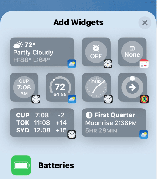 إضافة أدوات إلى شاشة قفل iPhone