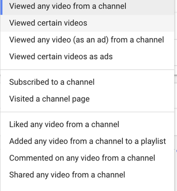 كيفية إعداد حملة إعلانات YouTube ، الخطوة 27 ، تعيين إجراء محدد لمستخدم تجديد النشاط التسويقي