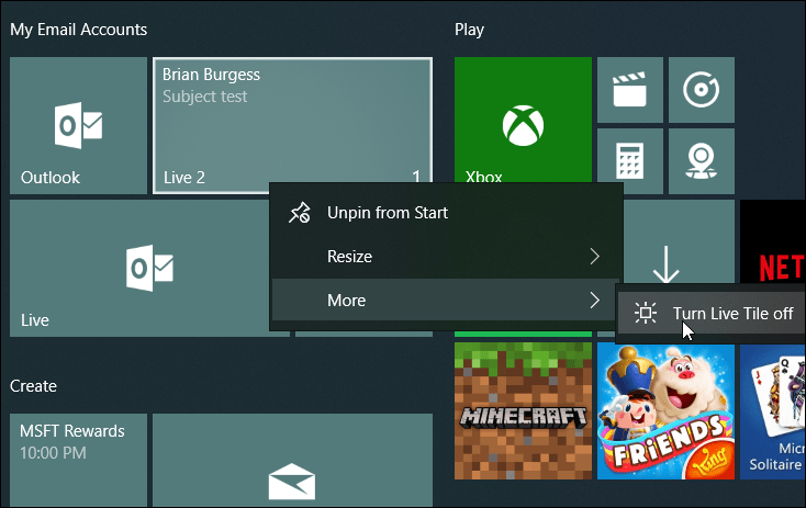 قم بترتيب Windows Live Start Tiles