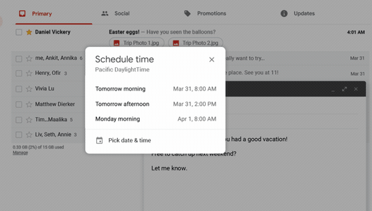 جدولة Gmail Time Desktop