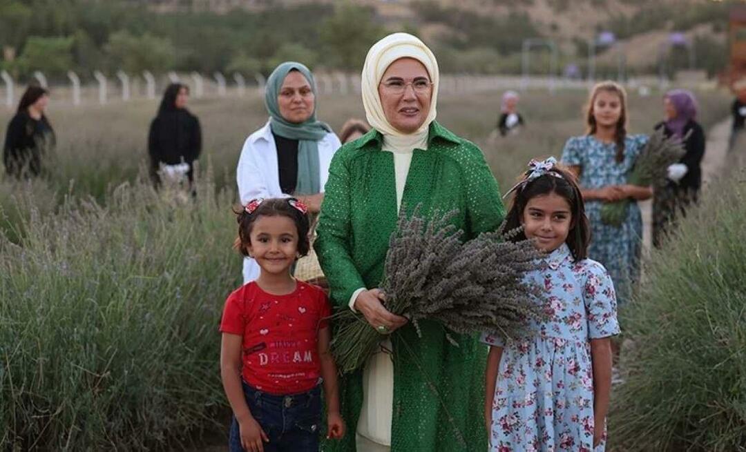 زارت السيدة الأولى أردوغان القرية البيئية وحصدت الخزامى في أنقرة