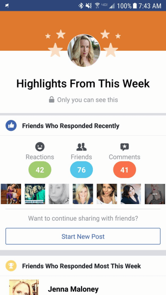 يشارك Facebook حساب المستخدم "Highlights" لتحديد ملفات التعريف الشخصية.
