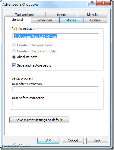 إنشاء المثبتات دون اتصال باستخدام أرشيف WinRAR ذاتي الاستخراج