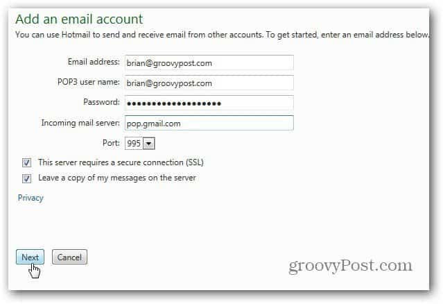 كيفية إضافة Gmail إلى Outlook.com