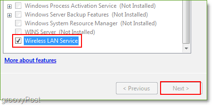 لقطة شاشة - Windows Server 2008 تمكين ميزة خدمة الشبكة المحلية اللاسلكية