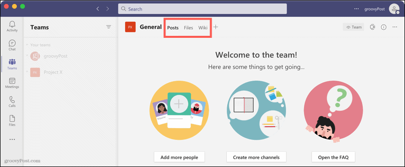 علامات التبويب في Microsoft Teams