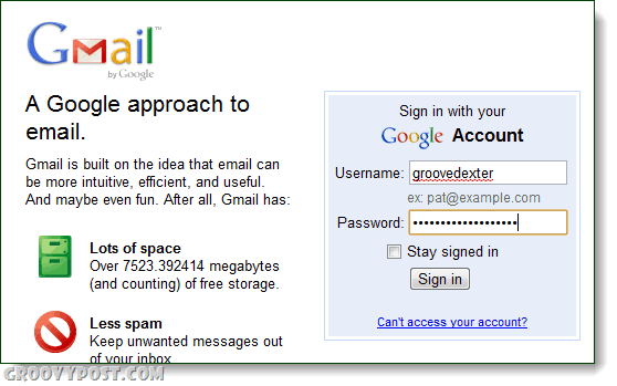 Gmail نهج لتسجيل الدخول بالبريد الإلكتروني