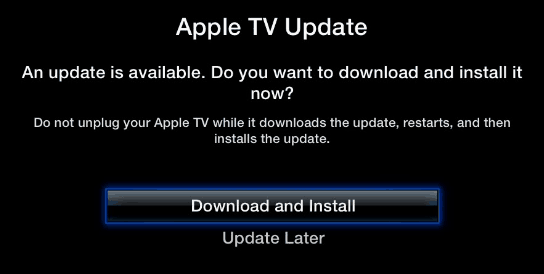 قم بتحديث برنامج Apple TV