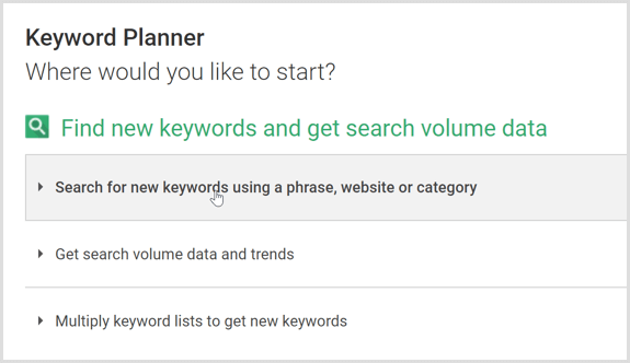 بحث Google AdWords Keyword Planner