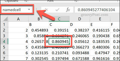 مرجع خلية مسمى في Excel