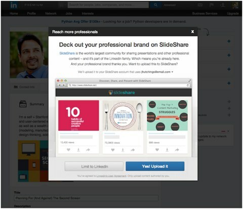 علامة تجارية احترافية LinkedIn على Slideshare