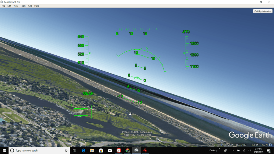 محاكاة الطيران جوجل الأرض