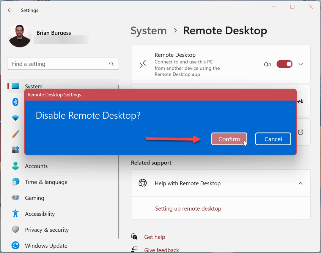 قم بتعطيل Remote Desktop في Windows 11