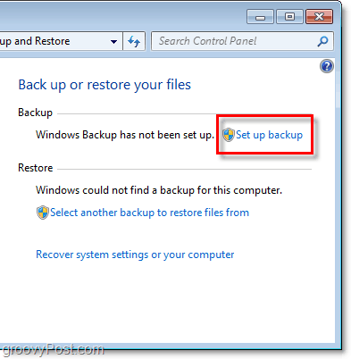 Windows 7 Backup - إعداد النسخ الاحتياطي