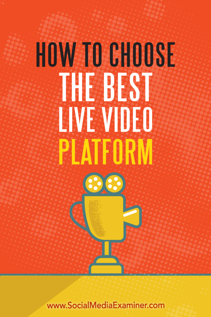 كيفية اختيار أفضل منصة فيديو حية بواسطة Joel Comm على Social Media Examiner.