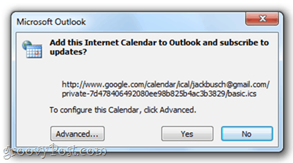 تقويم Google إلى Outlook 2010` تقويم Google إلى Outlook 2010