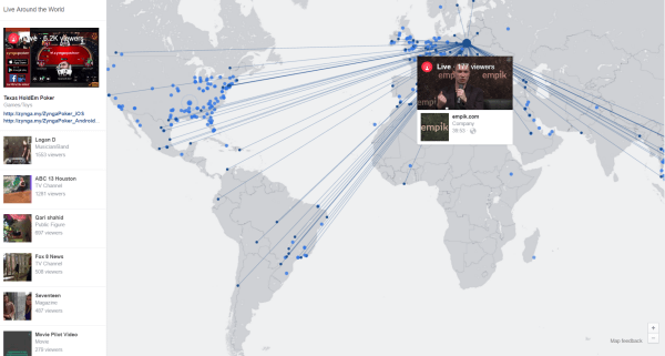 الفيسبوك خريطة تفاعلية حية
