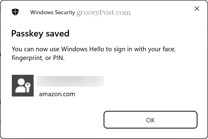 تأكيد رقم التعريف الشخصي لـ Windows Hello