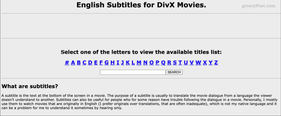ترجمات باللغة الإنجليزية لصفحة أفلام divx الرئيسية