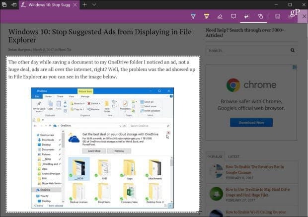 كيفية مشاركة محتوى الويب باستخدام Microsoft Edge في Windows 10