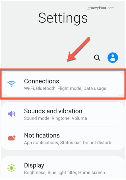 خيار اتصالات إعدادات Android