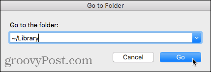 انتقل إلى مربع حوار المجلد في Finder على جهاز Mac