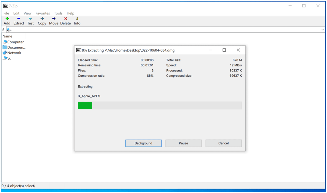 ملفات DMG على نظام التشغيل Windows 10 استخراج DMG 