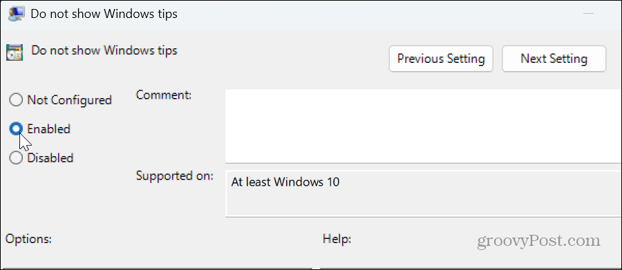 تعطيل إشعارات النصائح والاقتراحات لنظام التشغيل Windows 11