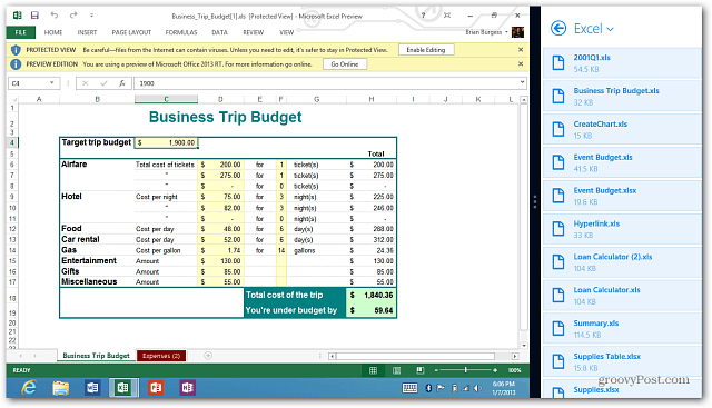 المفاجأة إلى Dropbox Excel