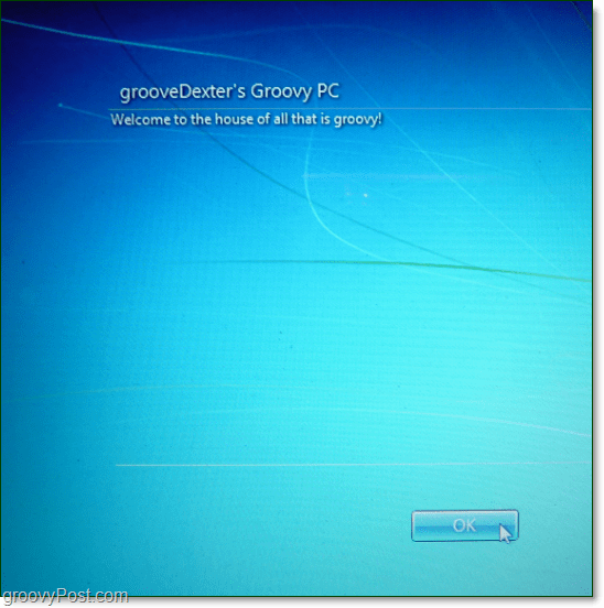 بدء تشغيل Windows 7 إشعار قانوني برسالة