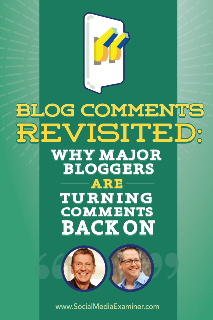 إعادة النظر في تعليقات المدونة: لماذا يقوم كبار المدونين بإعادة تشغيل التعليقات: ممتحن وسائل التواصل الاجتماعي