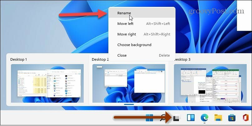 إعادة تسمية أجهزة سطح المكتب الافتراضية Windows 11