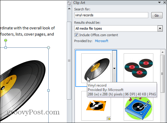 قصاصة فنية Word 2010