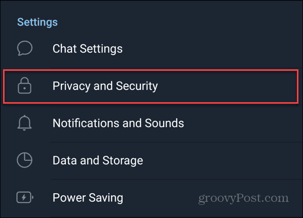 إعدادات الخصوصية والأمان في Telegram على Android
