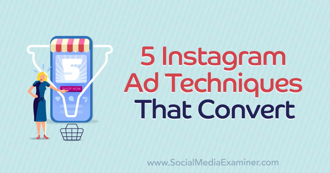 5 تقنيات للإعلان في Instagram يتم تحويلها من خلال عرض رؤى من كورتني تارانت على بودكاست التسويق عبر وسائل التواصل الاجتماعي.