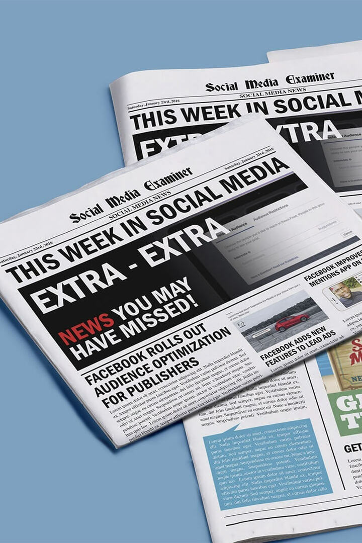 تحسين جمهور Facebook للناشرين: هذا الأسبوع في وسائل التواصل الاجتماعي: ممتحن وسائل التواصل الاجتماعي