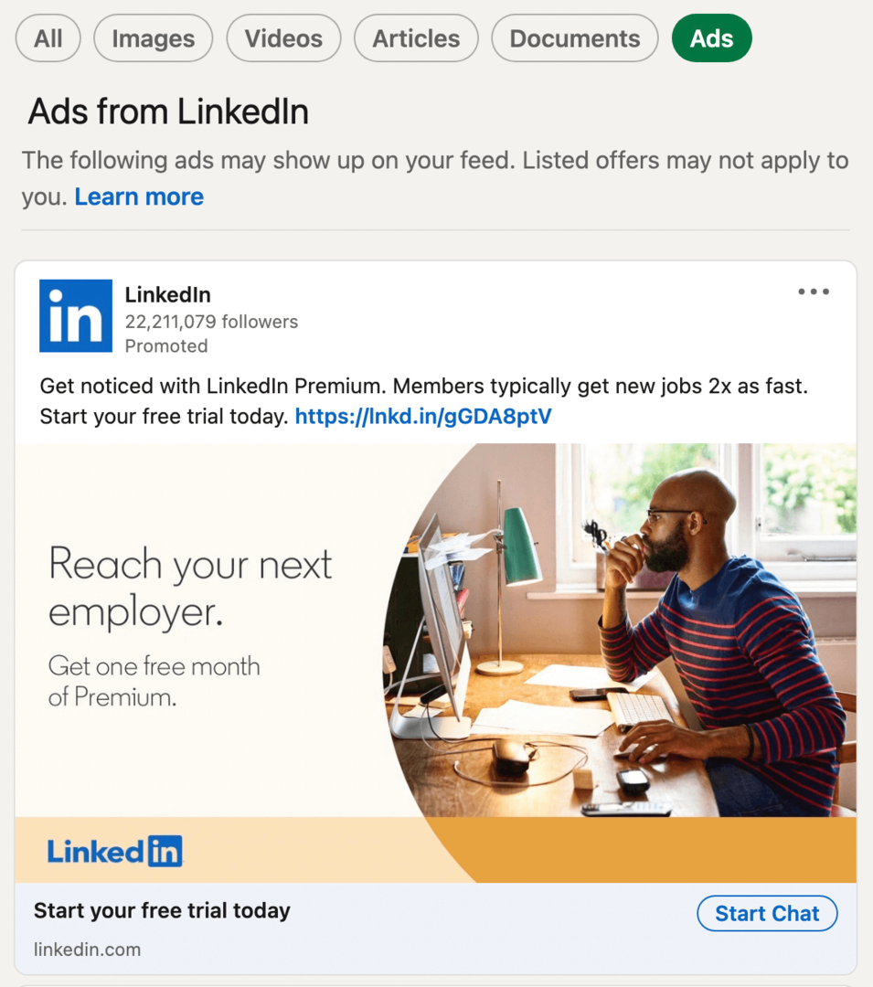 عرض إعلانات المنافسين على LinkedIn الخطوة 4