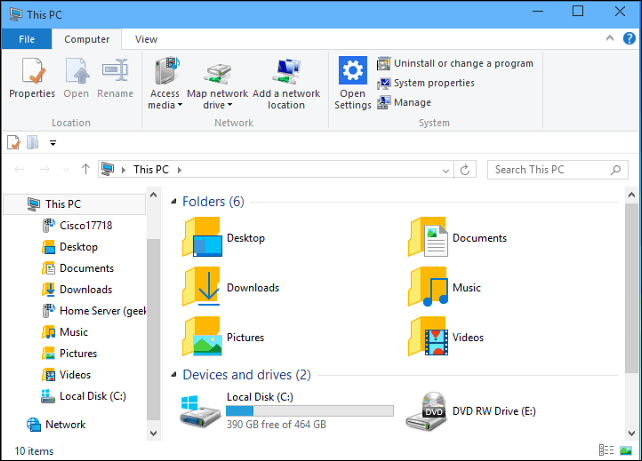 اجعل مستكشف ملفات Windows 10 مفتوحًا دائمًا على هذا الكمبيوتر