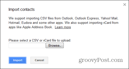 outlook.com إلى جهات اتصال Gmail التفوق
