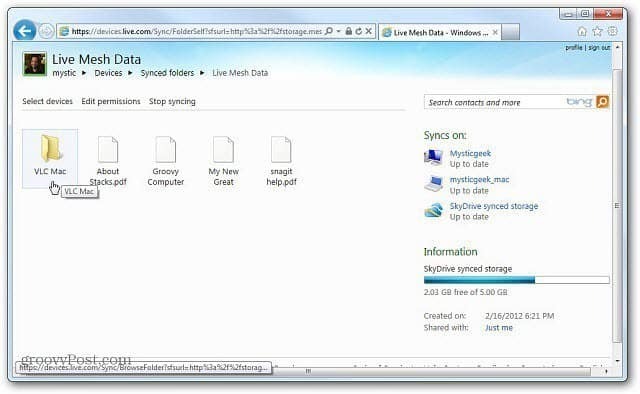 Windows Live Mesh 2011 لنظام التشغيل Mac: الشروع في العمل