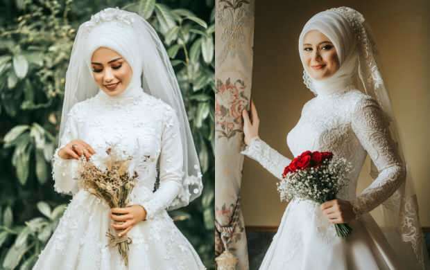 موديلات فساتين زفاف حجاب 2020