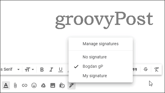 تحديد إعدادات التوقيعات المتعددة في Gmail