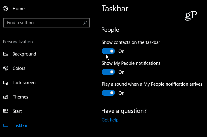 8 إعدادات- Taksbar-windows-10