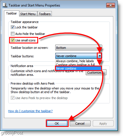 يقوم Windows 7 بتخصيص شريط المهام