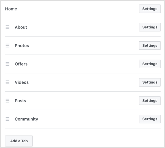 Facebook إضافة علامة التبويب المجموعات